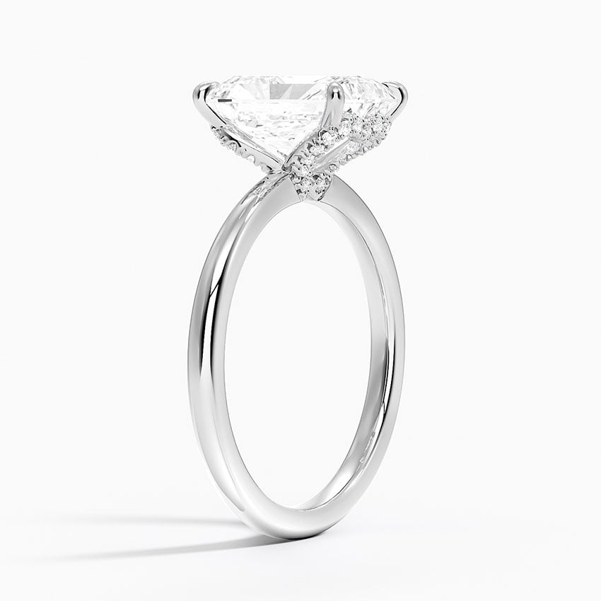 18K White Gold Hidden Heart Diamond Ring