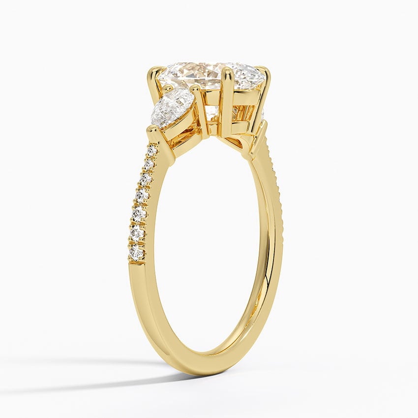 Opera Accented Three Stone Diamond Ring