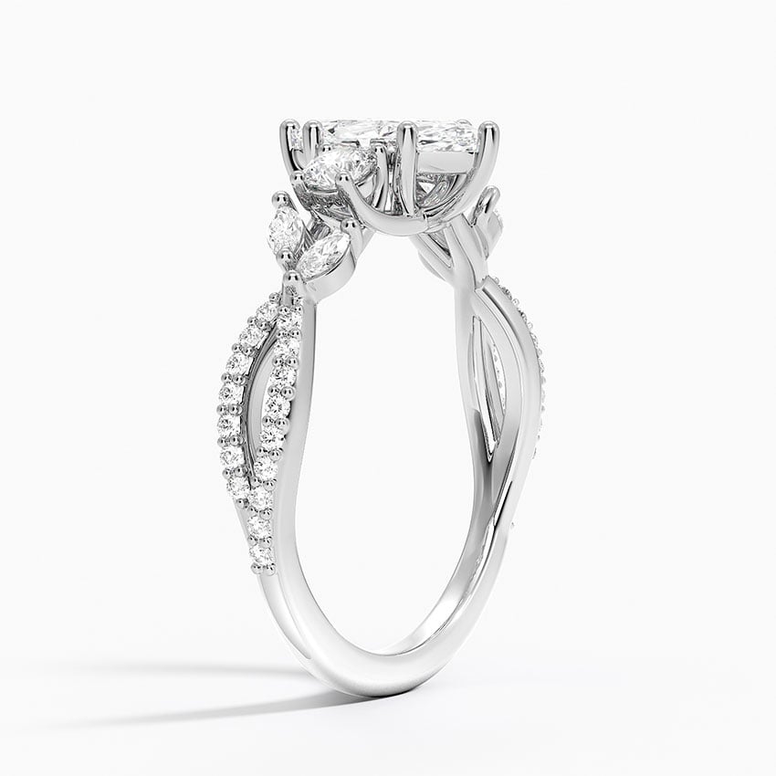 18K White Gold Luxe Willow Three Stone Diamond Ring (1/2 ct. tw.)