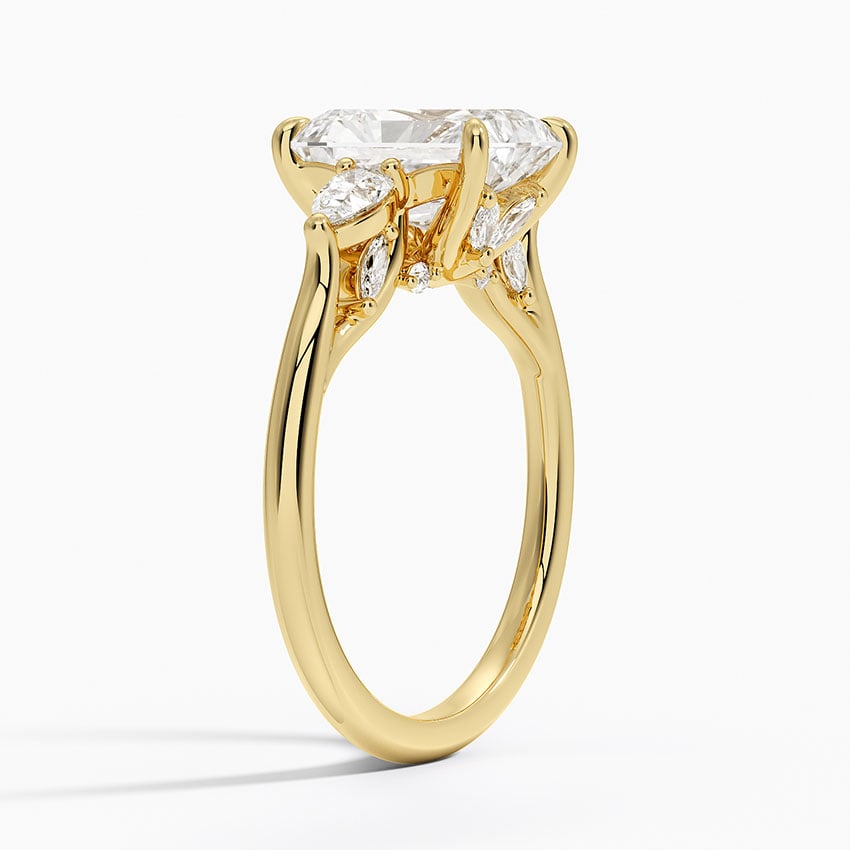 Three Stone Cathedral Engagement Ring