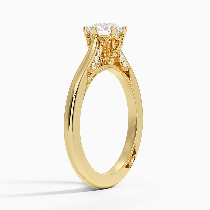 18KY Morganite Simply Tacori Crown Diamond Ring, large top view