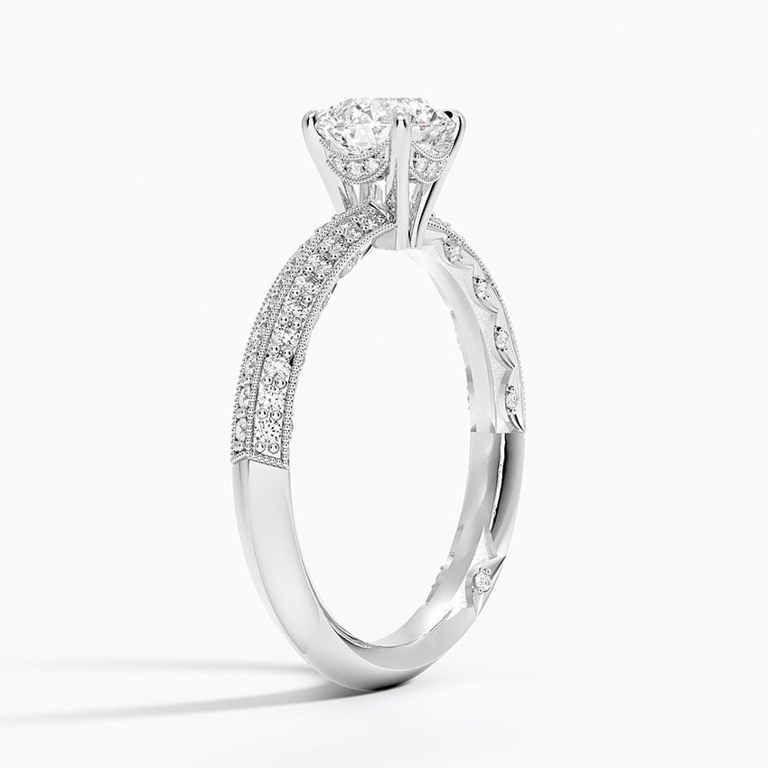 PT Aquamarine Tacori Sculpted Crescent Knife Edge Diamond Ring, large top view