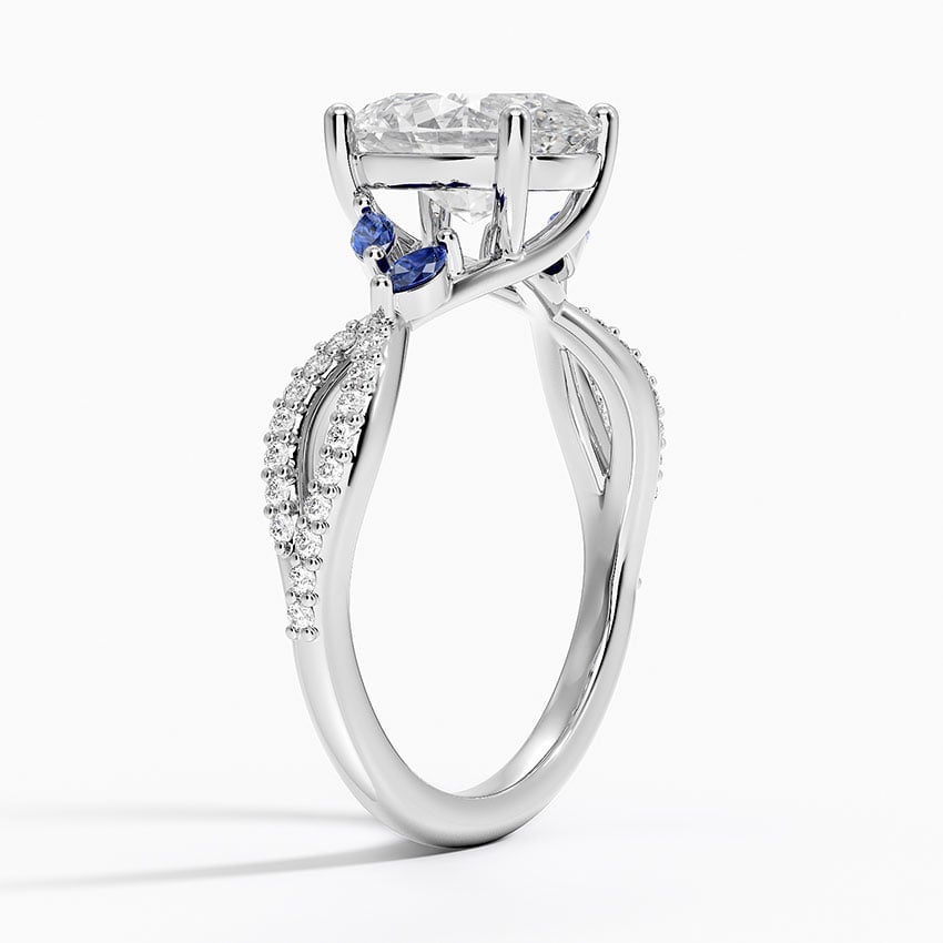 Diamond and Sapphire Engagement Ring