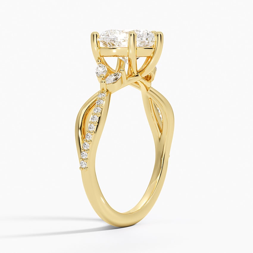 18K Yellow Gold Petite Twisted Willow Diamond Ring