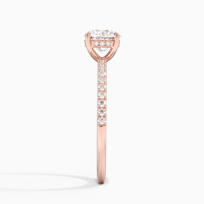 14K Rose Gold Perfect Fit Half-Coverage Hidden Halo Diamond Ring (1/5 ct. tw.)