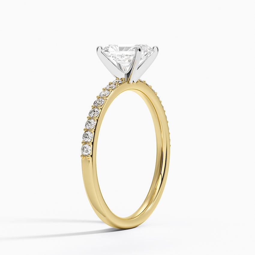 18K Yellow Gold Petite Shared Prong Diamond Ring (1/4 ct. tw.)