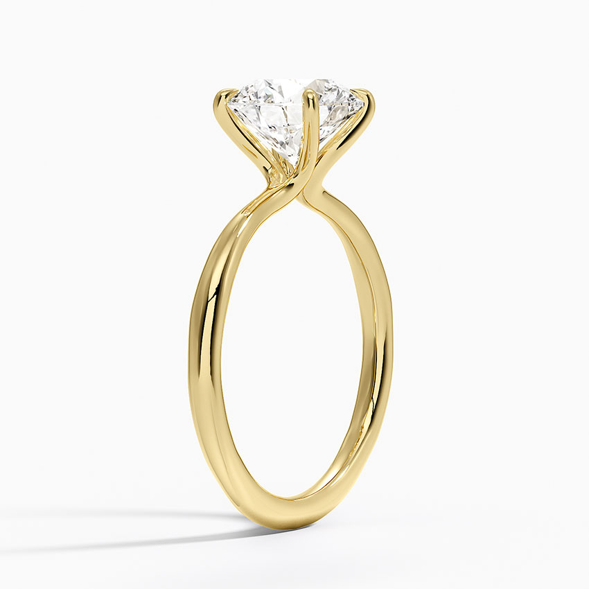 18K Yellow Gold 2mm Freesia Solitaire Ring