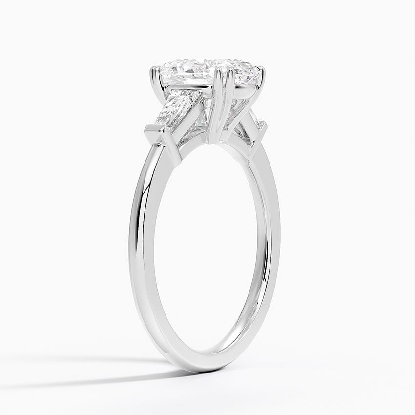 Double Prong Three Stone Diamond Ring