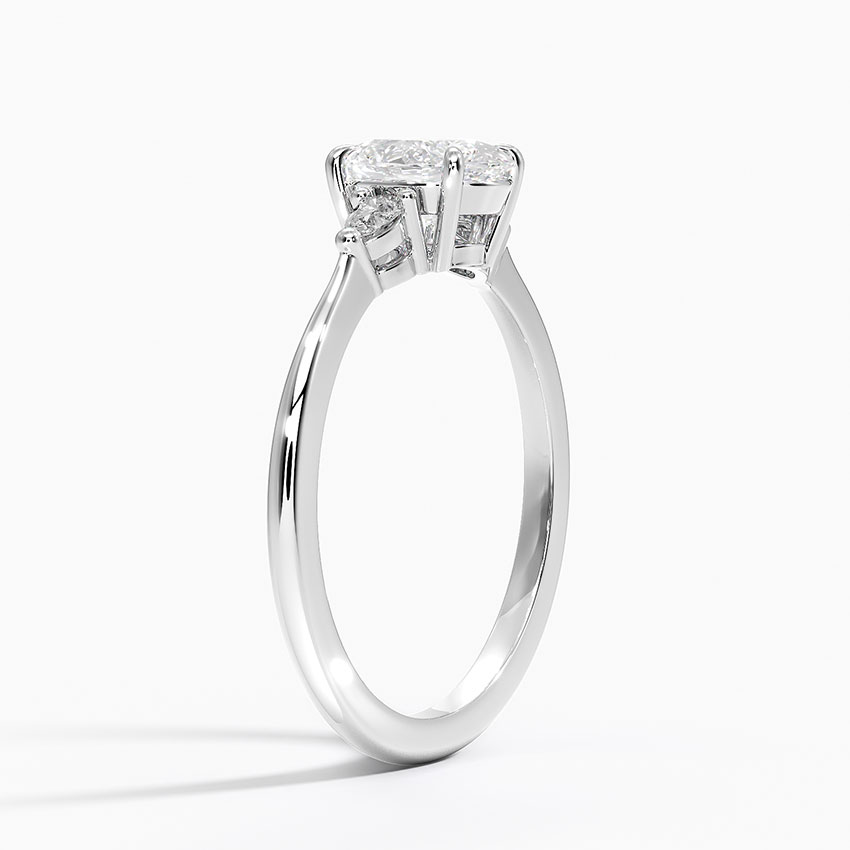 18K White Gold Aria Three Stone Diamond Ring (1/10 ct. tw.)