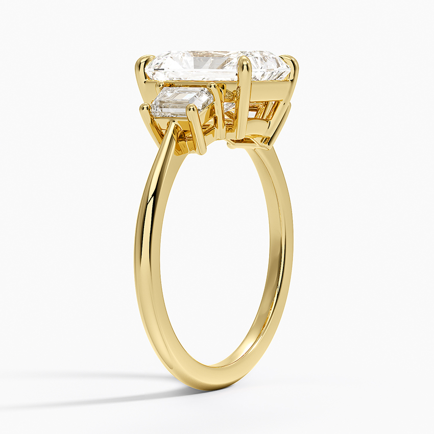 Embrace Three Stone Trapezoid Diamond Ring
