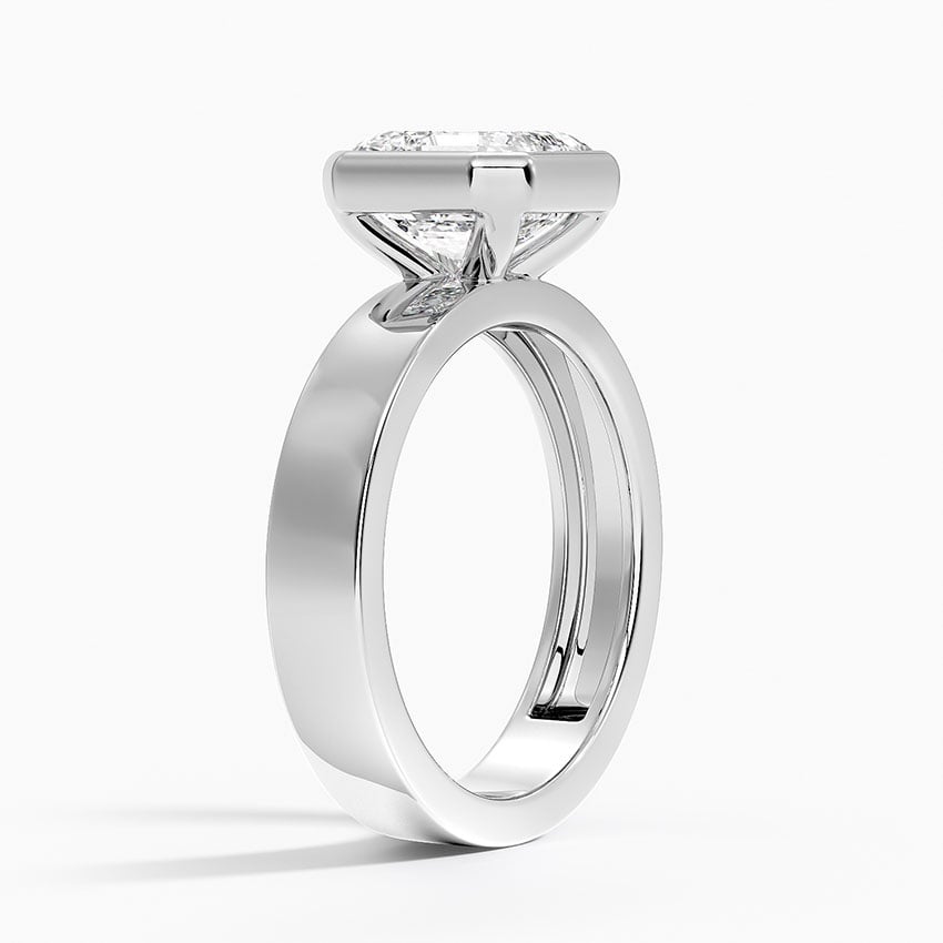 18K White Gold Peyton Bezel Diamond Solitaire Ring