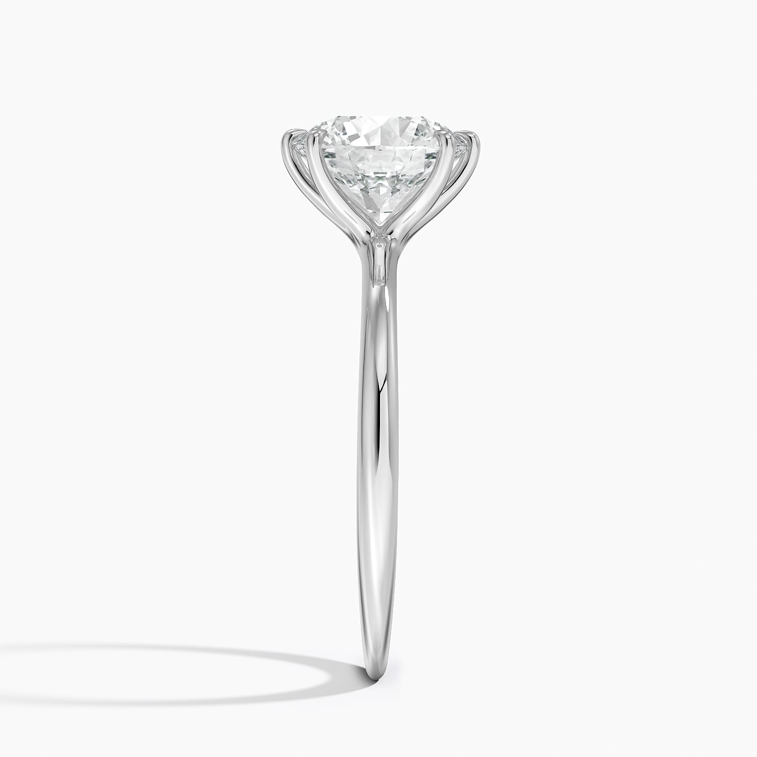 18K White Gold Freesia Six-Prong Solitaire Ring, large side view