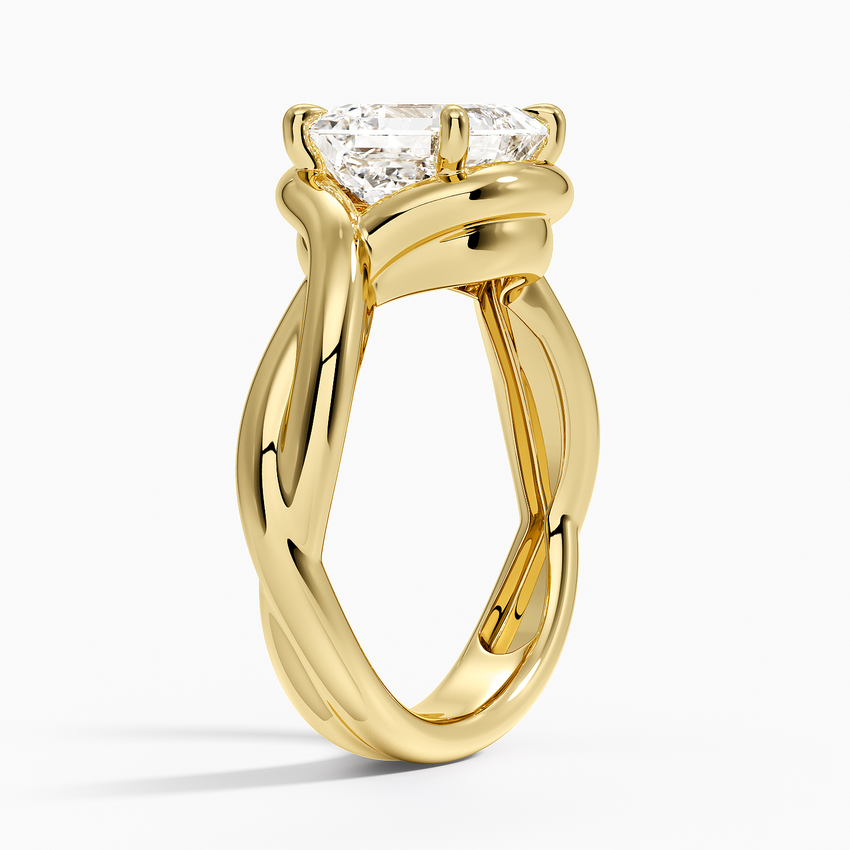 Bypass Twist Bezel Solitaire Diamond Ring