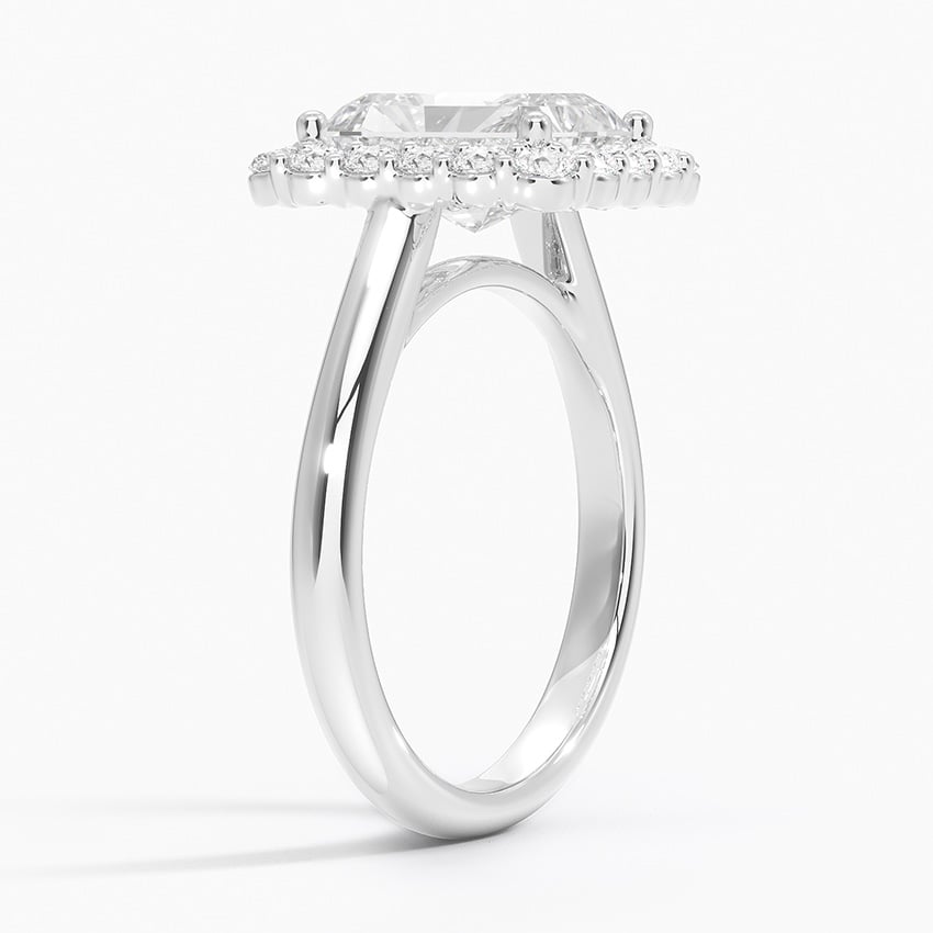 18K White Gold Lotus Flower Halo Diamond Ring (1/4 ct. tw.)