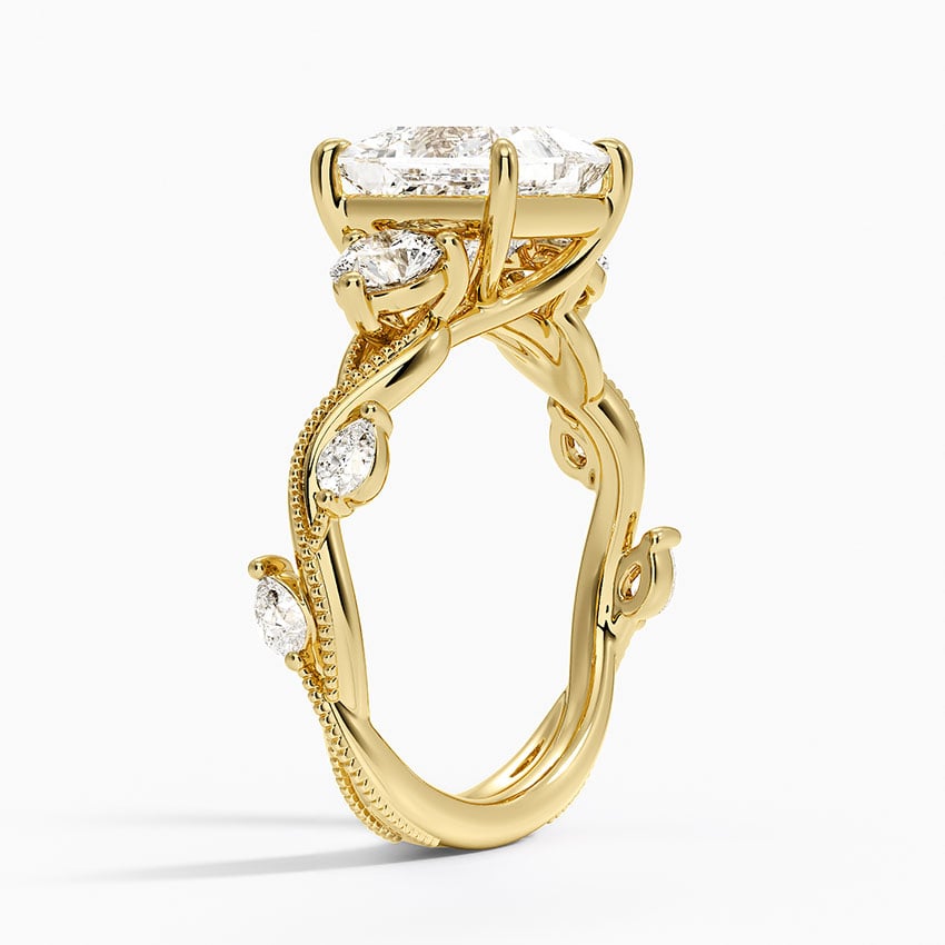 Vintage Secret Garden Three Stone Diamond Ring