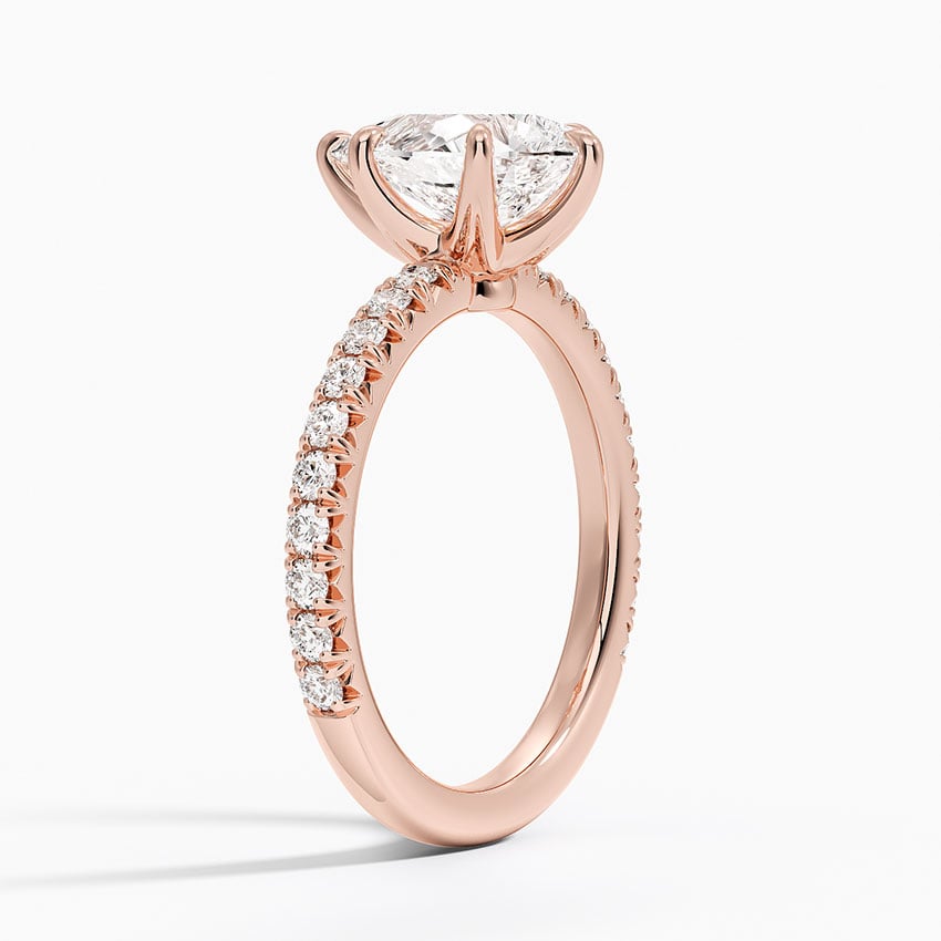 14K Rose Gold Amelie Three-Quarter Coverage Diamond Ring