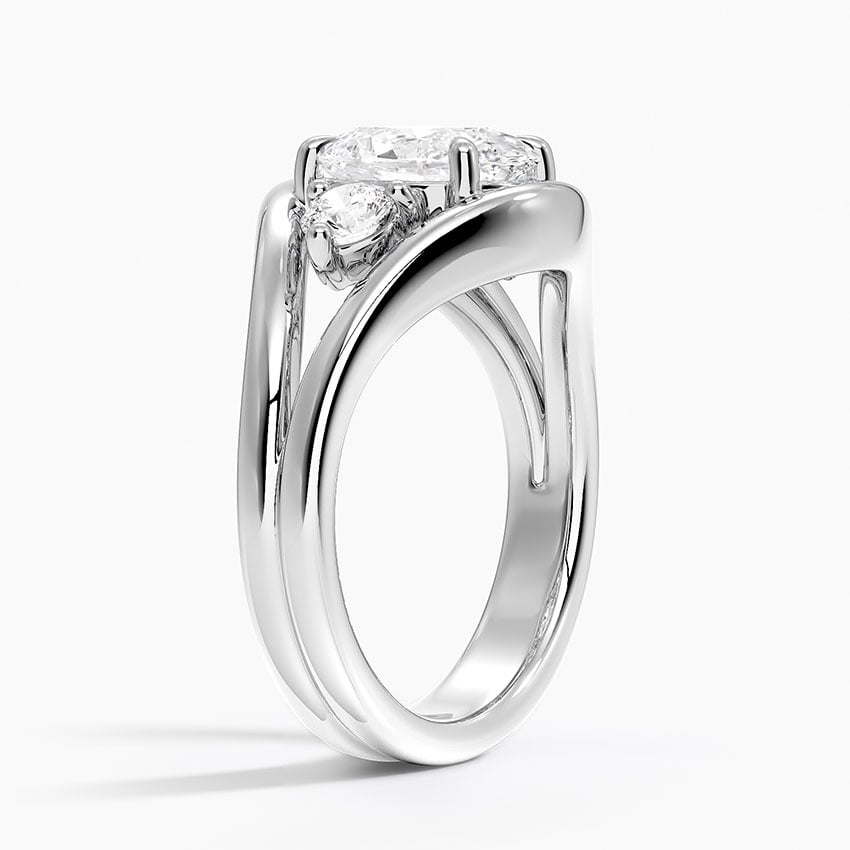 14K White Gold Frame Three Stone Diamond Ring (1/3 ct. tw.)