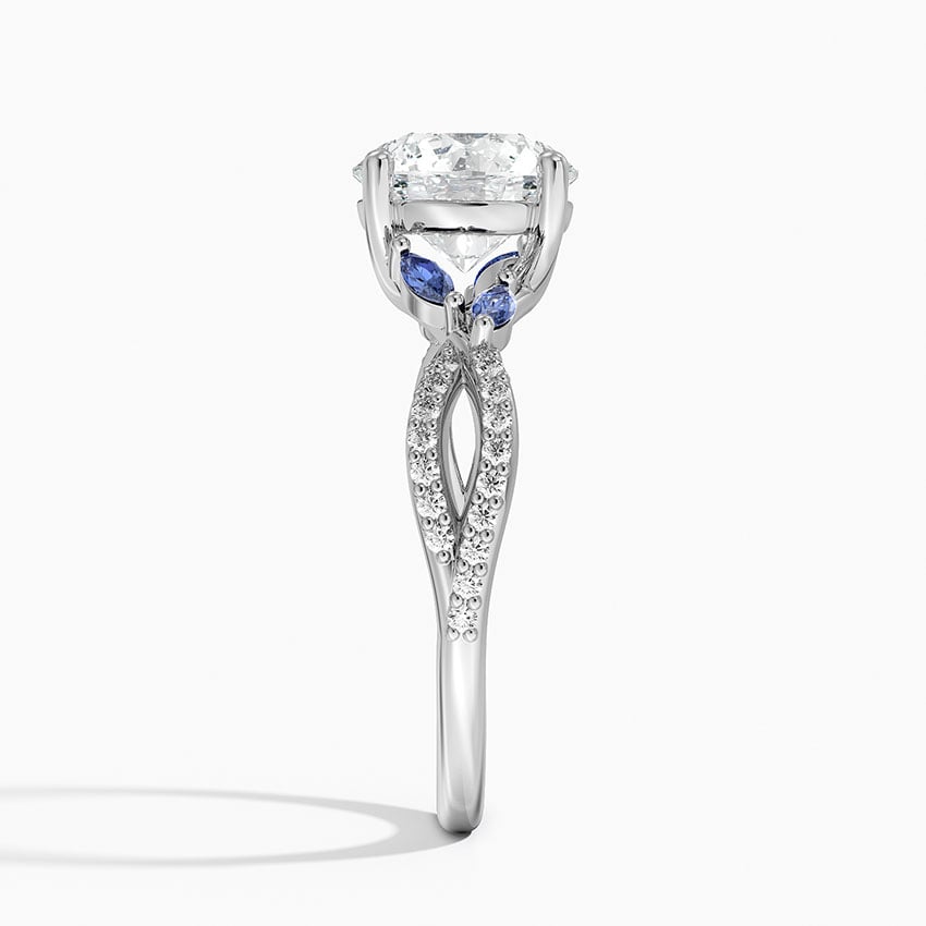 Platinum Luxe Willow Sapphire and Diamond Ring (1/8 ct. tw.), large side view