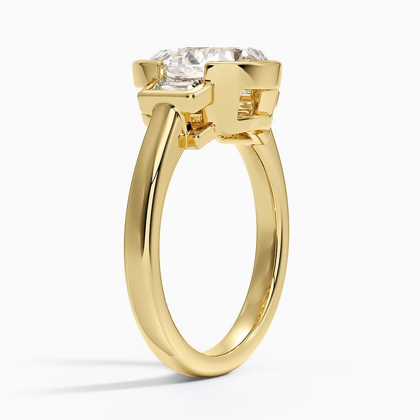 Seamless Trapezoid Three Stone Diamond Ring