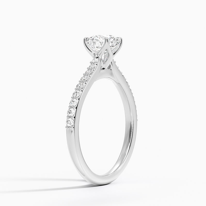 PT Aquamarine Elodie Cathedral Diamond Ring, large top view
