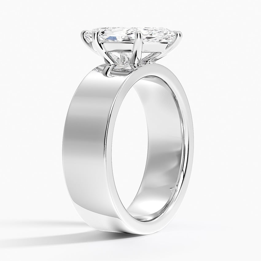 Thick Solitaire Engagement Ring