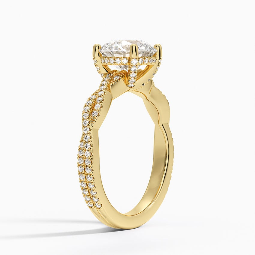18K Yellow Gold Adorned Luxe Petite Twisted Vine Diamond Ring