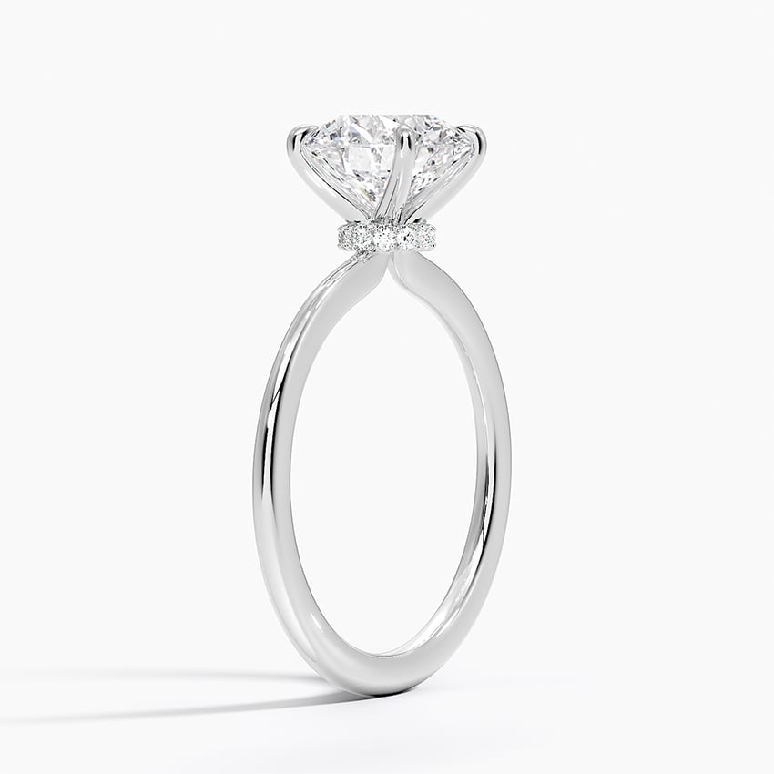 Platinum Petite Secret Halo Diamond Ring