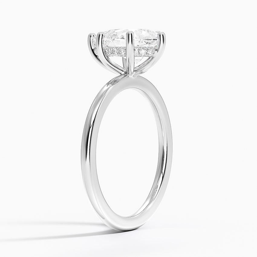 18K White Gold Sydney Perfect Fit Hidden Halo Six-Prong Diamond Ring