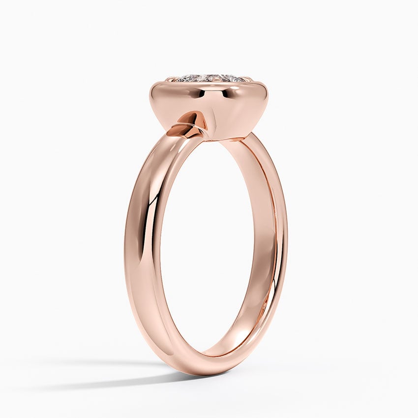 14K Rose Gold Andrea Bezel Prong Ring