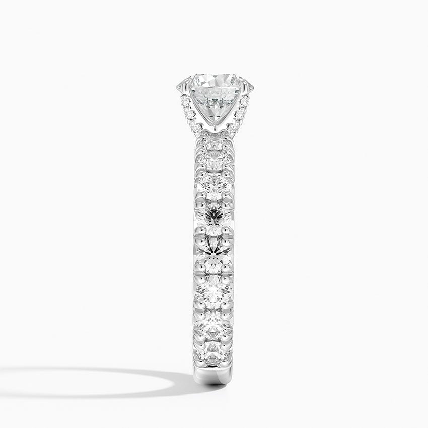 18K White Gold Ellora Three-Quarter Coverage Diamond Ring