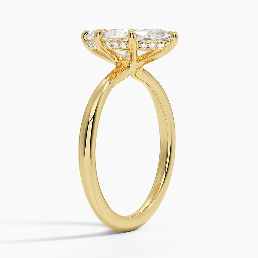 Freesia Hidden Halo Engagement Ring - Tapered Band