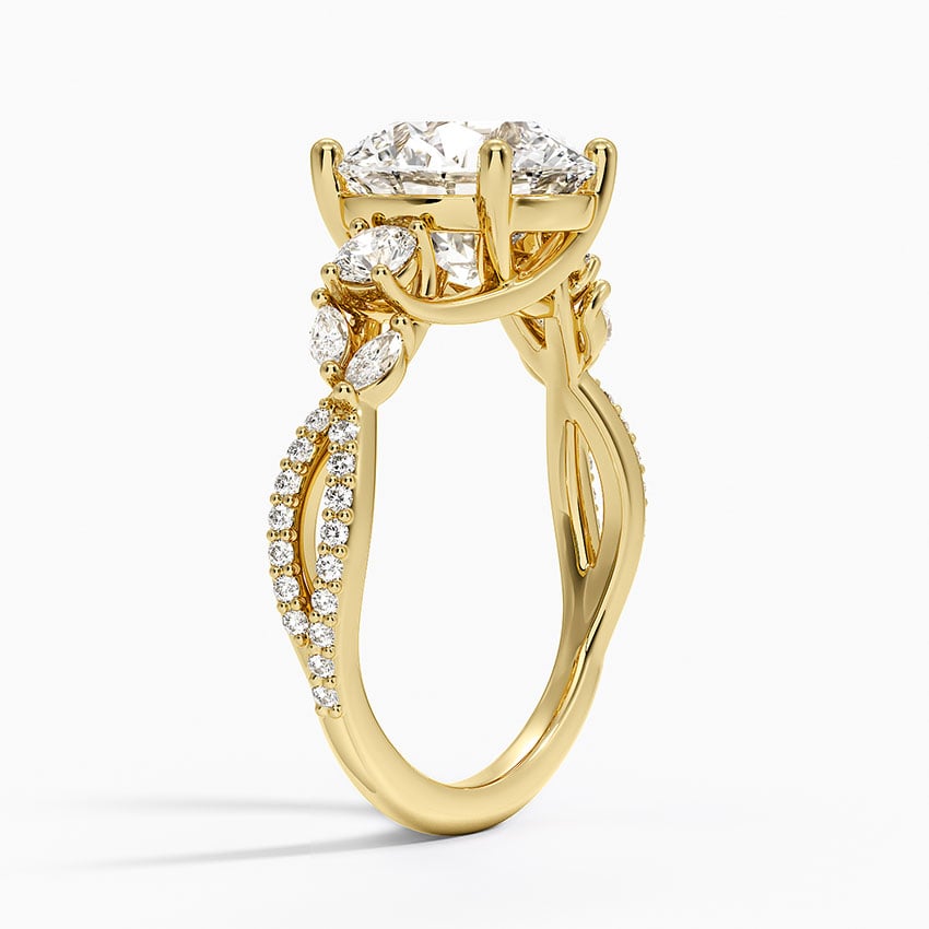 18K Yellow Gold Luxe Willow Three Stone Diamond Ring (1/2 ct. tw.)