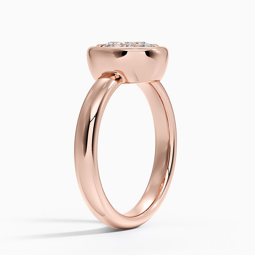 14K Rose Gold Andrea Bezel Prong Ring