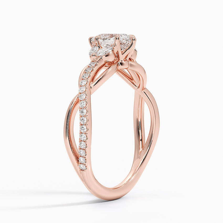 14K Rose Gold Garland Diamond Ring