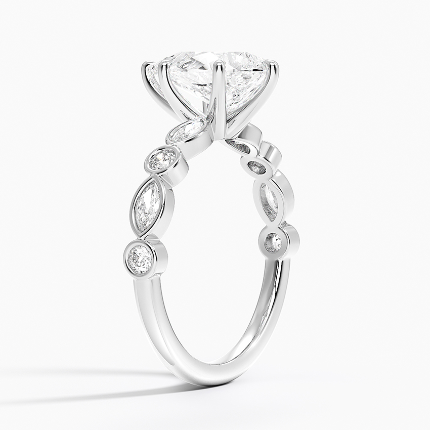 18K White Gold Versailles Bezel Diamond Ring