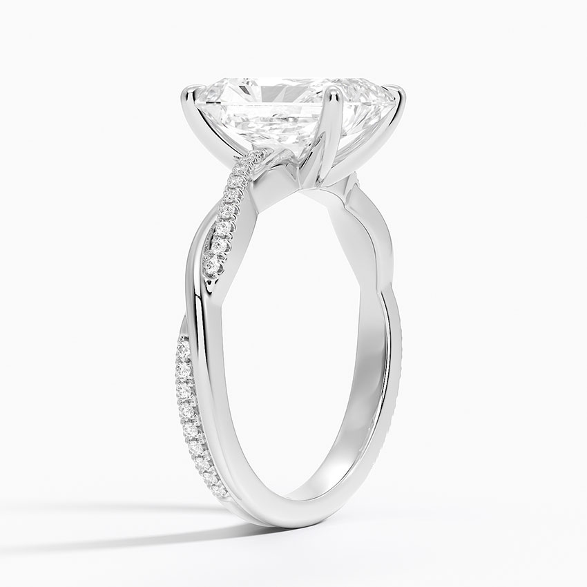 18K White Gold Petite Twisted Vine Diamond Ring (1/8 ct. tw.)