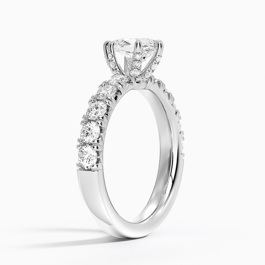 18K White Gold Ellora Half Coverage Diamond Ring