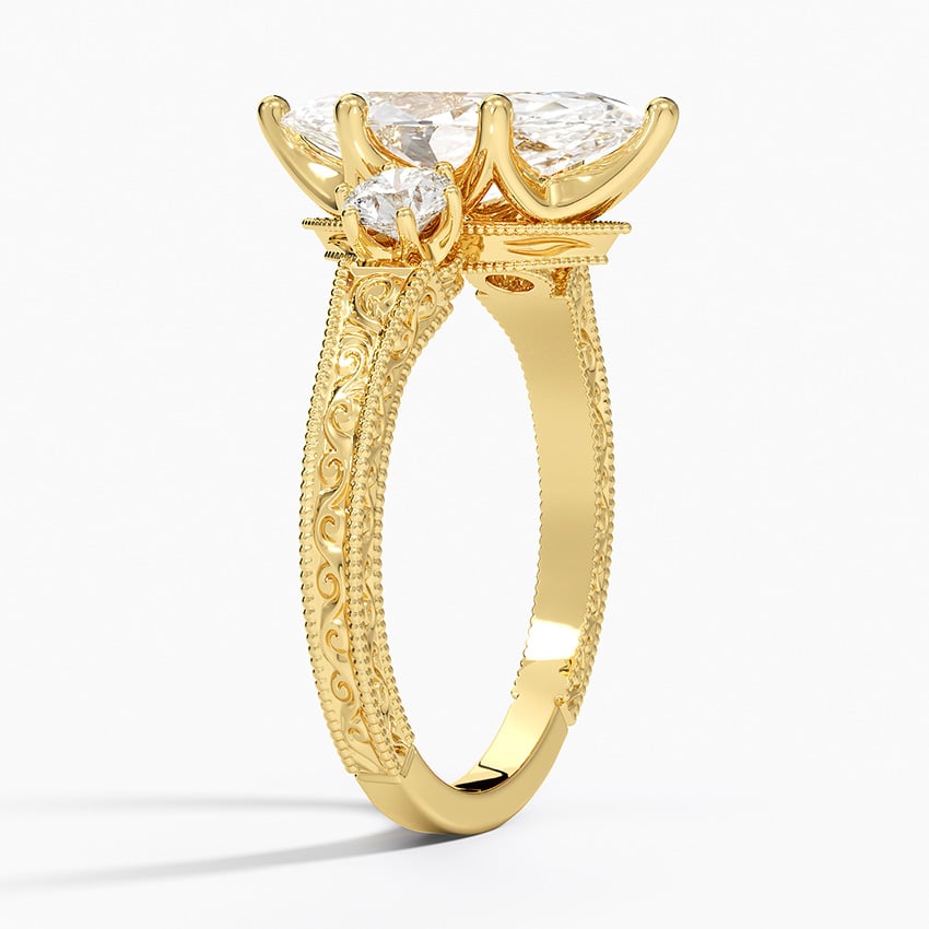 Hudson Three Stone Diamond Ring - Brilliant Earth