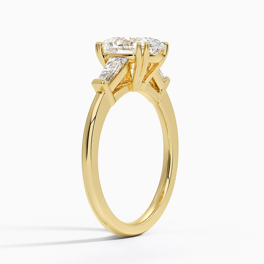 18K Yellow Gold Symphony Double Prong Three Stone Diamond Ring (1/2 ct. tw.)