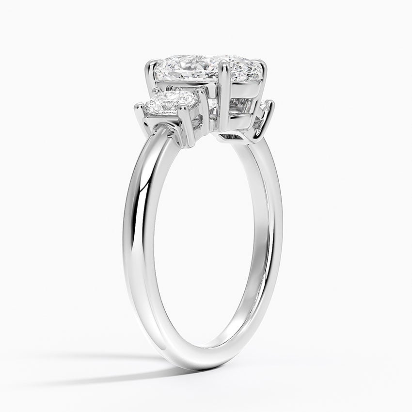 18K White Gold Helena Radiant-Cut Three Stone Diamond Ring (3/8 ct. tw.)