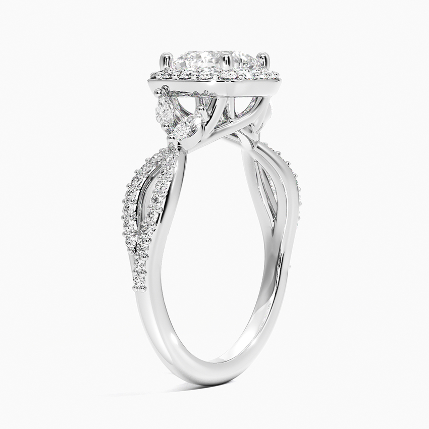 PT Aquamarine Luxe Willow Halo Diamond Ring (2/5 ct. tw.), large top view
