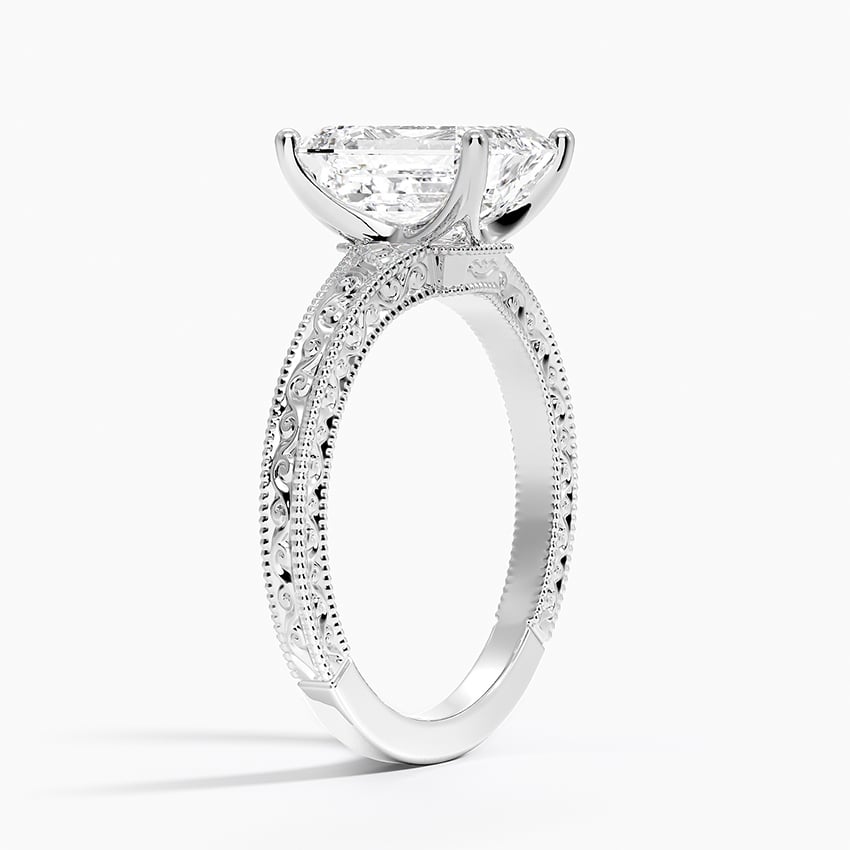Platinum Hudson Engraved Ring