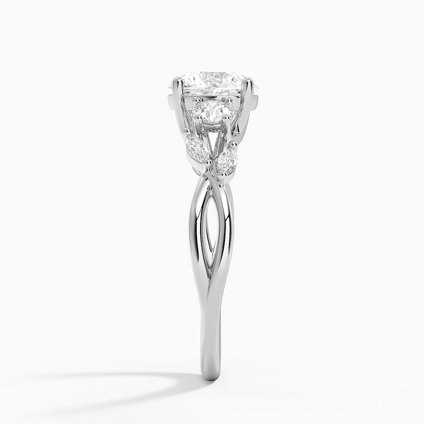 18K White Gold Willow Three Stone Diamond Ring (1/3 ct. tw.)