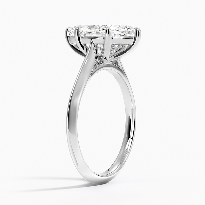 18K White Gold Piper Knife Edge Solitaire Ring