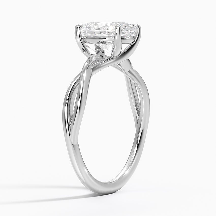 18K White Gold Alya Twist Solitaire Ring