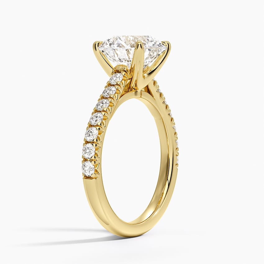 18K Yellow Gold Sienna Half Coverage Diamond Ring