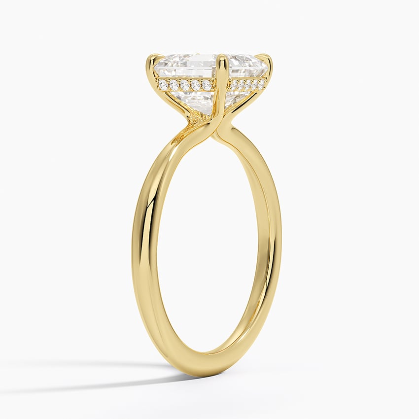 Freesia Hidden Halo Engagement Ring - Tapered Band