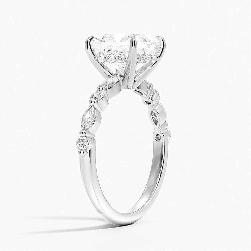 18K White Gold Versailles Hidden Halo Diamond Ring