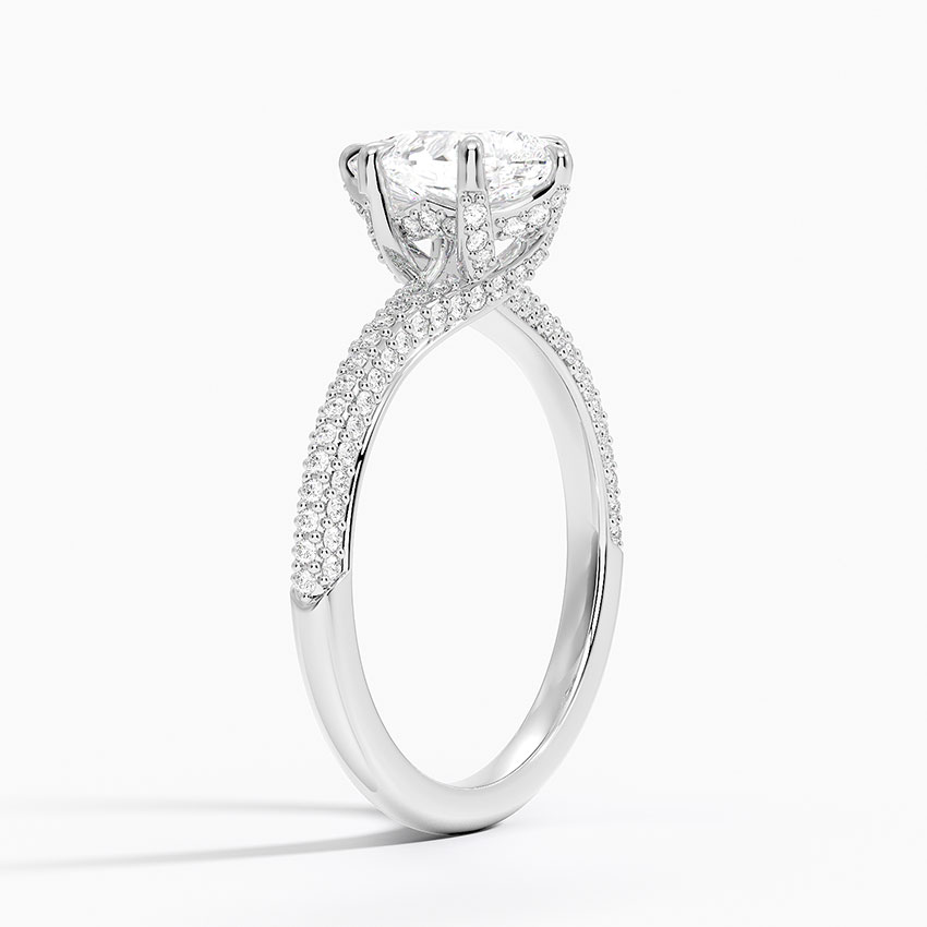 Lab Grown Valentina Diamond Engagement Ring - 18K White Gold Pear Cut Lab Diamond