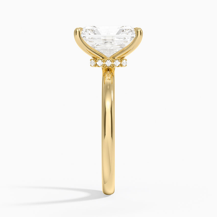 Secret Halo 2mm Diamond Ring in 18K Yellow Gold
